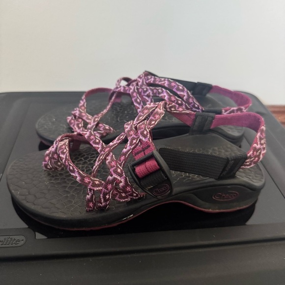 CHACO Women’s 7 Updraft Diamond Row Sandals Double Strap Strappy - Picture 4 of 7